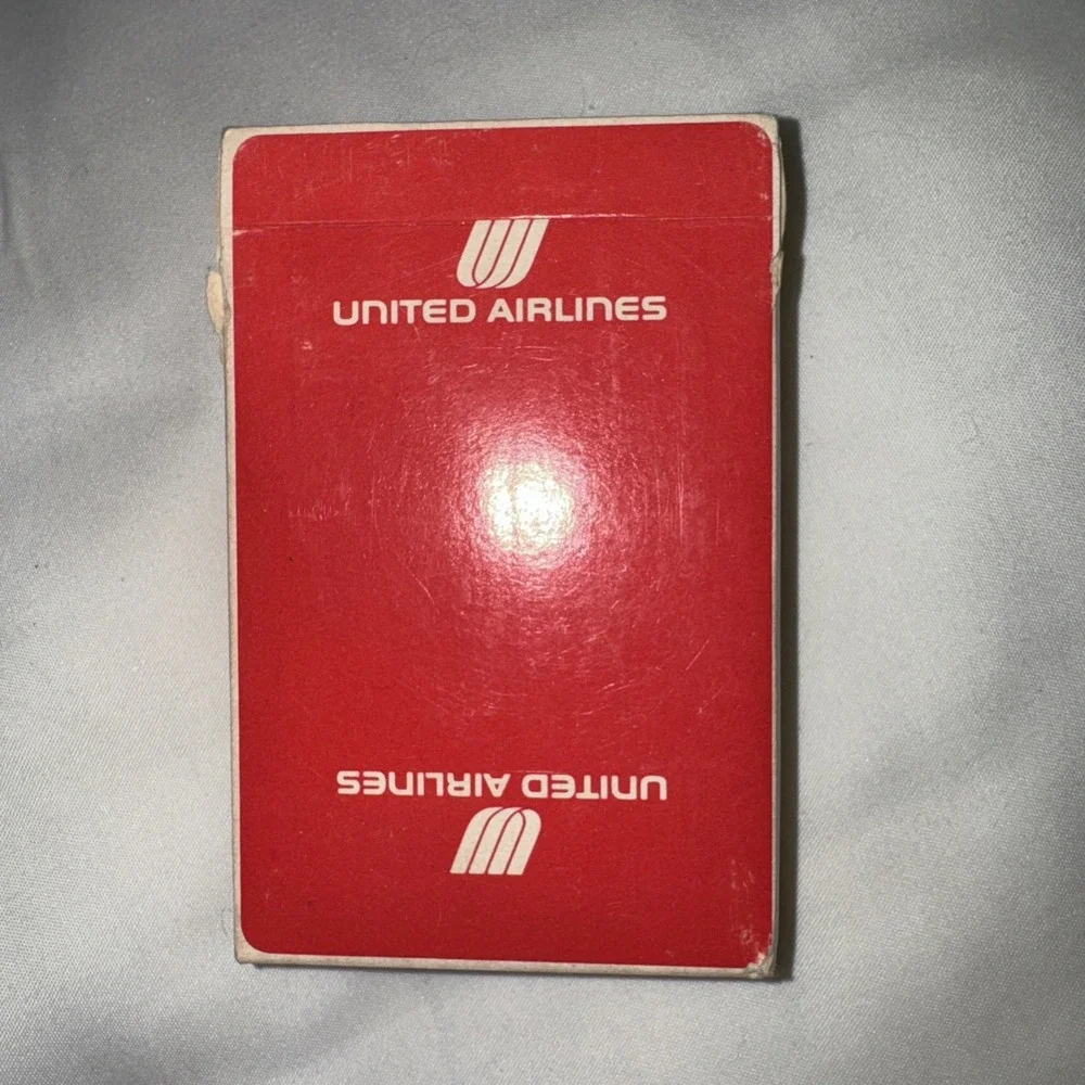 VINTAGE DECK OF PLAYING CARDS UNITED AIRLINES AIRPLANE ‎ RED BOX